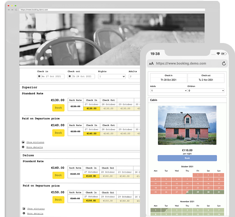 Online-Buchungssystem für Ferienvermietung, Hotel